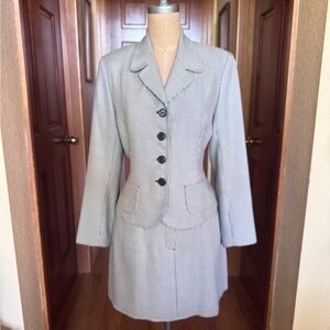 Max Studio Black and White Checkered Blazer & skirt